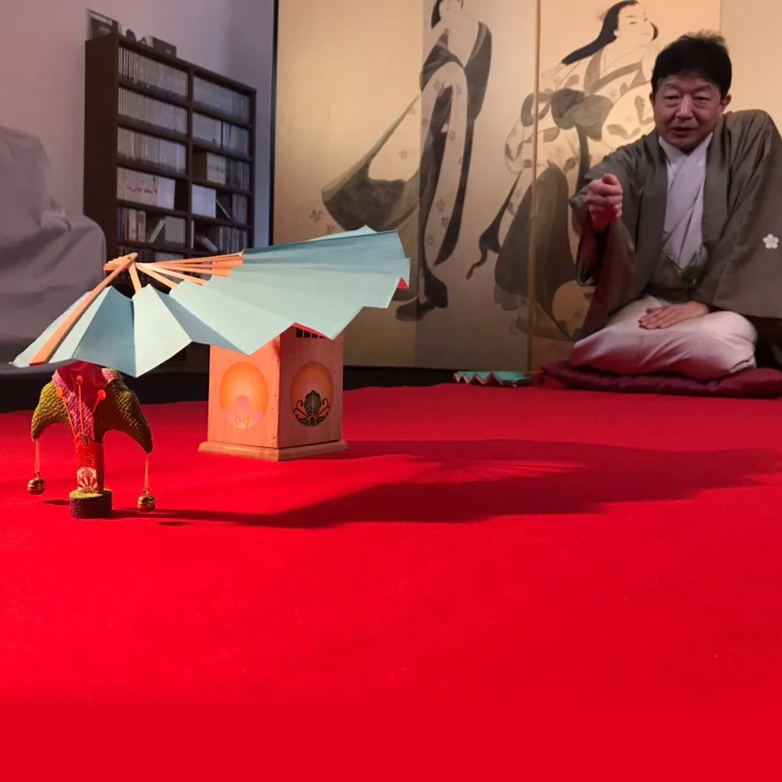 投扇興の説明映像をミッキーに撮ってもらった